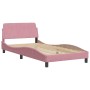 Estructura de cama con cabecero de terciopelo rosa 100x200 cm de vidaXL, Camas y somieres - Ref: Foro24-3207910, Precio: 173,...