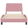 Estructura de cama con cabecero de terciopelo rosa 100x200 cm de vidaXL, Camas y somieres - Ref: Foro24-3207910, Precio: 173,...