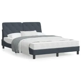 Dark gray velvet bed frame with headboard 120x200 cm by vidaXL, Beds and slatted bases - Ref: Foro24-3207912, Price: 174,48 €...