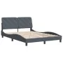 Dark gray velvet bed frame with headboard 120x200 cm by vidaXL, Beds and slatted bases - Ref: Foro24-3207912, Price: 174,48 €...