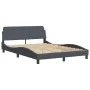 Dark gray velvet bed frame with headboard 120x200 cm by vidaXL, Beds and slatted bases - Ref: Foro24-3207912, Price: 174,48 €...