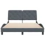 Dark gray velvet bed frame with headboard 120x200 cm by vidaXL, Beds and slatted bases - Ref: Foro24-3207912, Price: 174,48 €...