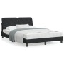 Estructura de cama con cabecero de terciopelo negro 140x190 cm de vidaXL, Camas y somieres - Ref: Foro24-3207919, Precio: 194...