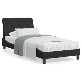 Estructura de cama con luces LED terciopelo negro 90x200 cm de vidaXL, Camas y somieres - Ref: Foro24-3213833, Precio: 166,10...