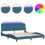 Estructura de cama con luces LED terciopelo azul 180x200 cm de vidaXL, Camas y somieres - Ref: Foro24-3213871, Precio: 246,50...