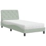 Cama con colchón terciopelo gris claro 80x200 cm de vidaXL, Camas y somieres - Ref: Foro24-3208622, Precio: 275,13 €, Descuen...