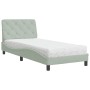 Cama con colchón terciopelo gris claro 90x200 cm de vidaXL, Camas y somieres - Ref: Foro24-3208634, Precio: 267,75 €, Descuen...