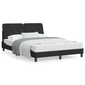 Cama con colchón terciopelo negro 120x200 cm de vidaXL, Camas y somieres - Ref: Foro24-3208648, Precio: 350,37 €, Descuento: %