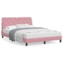 Cama con colchón terciopelo rosa 140x190 cm de vidaXL, Camas y somieres - Ref: Foro24-3208657, Precio: 431,39 €, Descuento: %