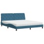 Cama con colchón terciopelo azul 180x200 cm de vidaXL, Camas y somieres - Ref: Foro24-3208674, Precio: 449,04 €, Descuento: %