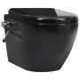 Inodoro de pared sin bordes con función de bidé cerámica negro de vidaXL, Baños - Ref: Foro24-145782, Precio: 198,29 €, Descu...