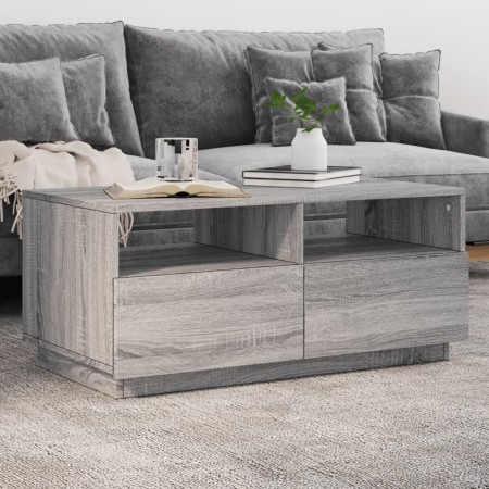Mesa de centro con luces LED gris Sonoma 90x49x40 cm de vidaXL, Mesas de centro - Ref: Foro24-839838, Precio: 102,83 €, Descu...