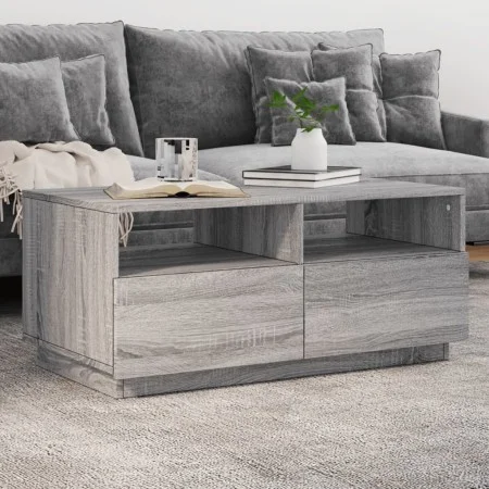 Mesa de centro con luces LED gris Sonoma 90x49x40 cm by vidaXL, Coffee table - Ref: Foro24-839838, Price: 101,26 €, Discount: %