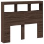 Cabecero de cama con luz LED marrón roble 100x17x102 cm de vidaXL, Cabeceros y pies de cama - Ref: Foro24-839195, Precio: 79,...
