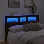 Headboard with LED light smoked oak 160x17x102 cm by vidaXL, Headboards and footboards - Ref: Foro24-839207, Price: 92,31 €, ...