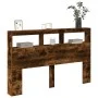 Cabecero de cama con luz LED roble ahumado 160x17x102 cm de vidaXL, Cabeceros y pies de cama - Ref: Foro24-839207, Precio: 92...