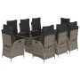 Set comedor jardín 9 pzas y cojines ratán sintético gris de vidaXL, Conjuntos de jardín - Ref: Foro24-3213122, Precio: 1,00 €...
