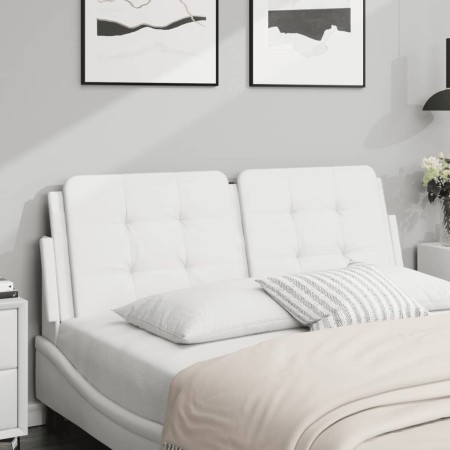 Cabecero de cama acolchado cuero sintético blanco 120 cm de vidaXL, Cabeceros y pies de cama - Ref: Foro24-374851, Precio: 42...
