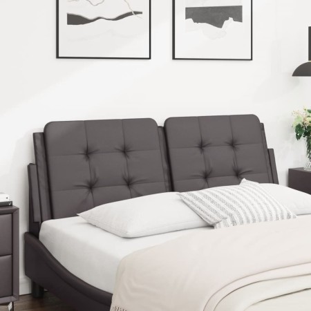 Cabecero de cama acolchado cuero sintético gris 120 cm de vidaXL, Cabeceros y pies de cama - Ref: Foro24-374853, Precio: 38,6...