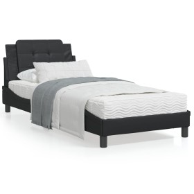 Estructura cama con luces LED cuero sintético negro 80x200 cm de vidaXL, Camas y somieres - Ref: Foro24-3214068, Precio: 133,...