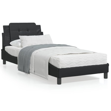Estructura cama con luces LED cuero sintético negro 80x200 cm de vidaXL, Camas y somieres - Ref: Foro24-3214068, Precio: 133,...