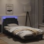 Estructura cama con luces LED cuero sintético negro 80x200 cm de vidaXL, Camas y somieres - Ref: Foro24-3214068, Precio: 133,...