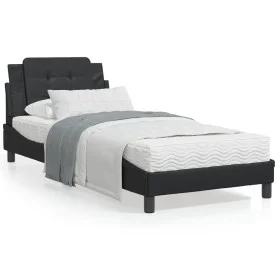 Estructura cama con luces LED cuero sintético negro 90x200 cm de vidaXL, Camas y somieres - Ref: Foro24-3214082, Precio: 136,...