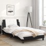 Estructura cama con LED cuero sintético negro blanco 100x200 cm de vidaXL, Camas y somieres - Ref: Foro24-3214094, Precio: 12...