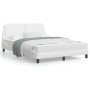 Estructura cama con luces LED cuero sintético blanco 140x200 cm de vidaXL, Camas y somieres - Ref: Foro24-3214111, Precio: 21...
