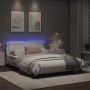 Estructura cama con luces LED cuero sintético blanco 140x200 cm de vidaXL, Camas y somieres - Ref: Foro24-3214111, Precio: 21...