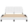 Estructura cama con luces LED cuero sintético blanco 140x200 cm de vidaXL, Camas y somieres - Ref: Foro24-3214111, Precio: 21...