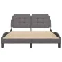 Bed frame with LED lights gray synthetic leather 140x200 cm by vidaXL, Beds and slatted bases - Ref: Foro24-3214113, Price: 1...