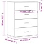 Aparador de madera de ingeniería negro 60x39x80 cm de vidaXL, Aparadores - Ref: Foro24-840528, Precio: 106,95 €, Descuento: %