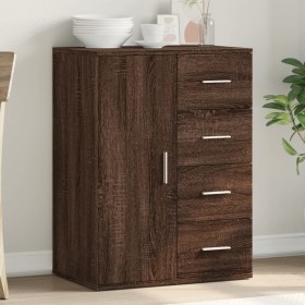 Aparador de madera de ingeniería roble marrón 59x39x80 cm de vidaXL, Aparadores - Ref: Foro24-840540, Precio: 102,15 €, Descu...