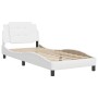 Estructura de cama cabecero cuero sintético blanco 100x200 cm de vidaXL, Camas y somieres - Ref: Foro24-3208164, Precio: 132,...