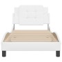 Estructura de cama cabecero cuero sintético blanco 100x200 cm de vidaXL, Camas y somieres - Ref: Foro24-3208164, Precio: 132,...