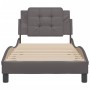 Estructura de cama con cabecero cuero sintético gris 100x200 cm de vidaXL, Camas y somieres - Ref: Foro24-3208166, Precio: 12...
