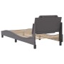 Estructura de cama con cabecero cuero sintético gris 100x200 cm de vidaXL, Camas y somieres - Ref: Foro24-3208166, Precio: 12...