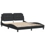 Estructura de cama con cabecero cuero sintético negro 160x200cm de vidaXL, Camas y somieres - Ref: Foro24-3208191, Precio: 22...
