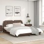 Estructura de cama cabecero cuero sintético marrón 160x200 cm de vidaXL, Camas y somieres - Ref: Foro24-3208193, Precio: 226,...
