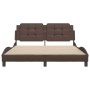 Estructura de cama cabecero cuero sintético marrón 160x200 cm de vidaXL, Camas y somieres - Ref: Foro24-3208193, Precio: 226,...