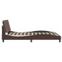 Estructura de cama cabecero cuero sintético marrón 160x200 cm de vidaXL, Camas y somieres - Ref: Foro24-3208193, Precio: 226,...