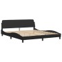 Estructura de cama con cabecero cuero sintético negro 180x200cm de vidaXL, Camas y somieres - Ref: Foro24-3208198, Precio: 22...