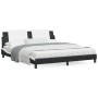 Estructura de cama con cabecero cuero sintético negro y blanco de vidaXL, Camas y somieres - Ref: Foro24-3208203, Precio: 220...