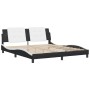 Estructura de cama con cabecero cuero sintético negro y blanco de vidaXL, Camas y somieres - Ref: Foro24-3208203, Precio: 220...