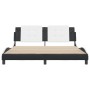 Estructura de cama con cabecero cuero sintético negro y blanco de vidaXL, Camas y somieres - Ref: Foro24-3208203, Precio: 220...