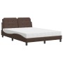 Cama con colchón cuero sintético marrón 120x200 cm de vidaXL, Camas y somieres - Ref: Foro24-3208854, Precio: 380,75 €, Descu...