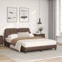 Cama con colchón cuero sintético marrón 140x200 cm de vidaXL, Camas y somieres - Ref: Foro24-3208868, Precio: 417,40 €, Descu...