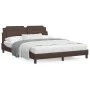 Bed with brown synthetic leather mattress 160x200 cm by vidaXL, Beds and slatted bases - Ref: Foro24-3208875, Price: 401,71 €...
