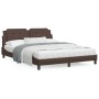 Cama con colchón cuero sintético marrón 160x200 cm de vidaXL, Camas y somieres - Ref: Foro24-3208875, Precio: 422,68 €, Descu...